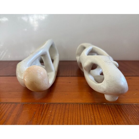Soapstone Carved Abstract Figurine Set - 2 Pieces - Picture 5 of 5